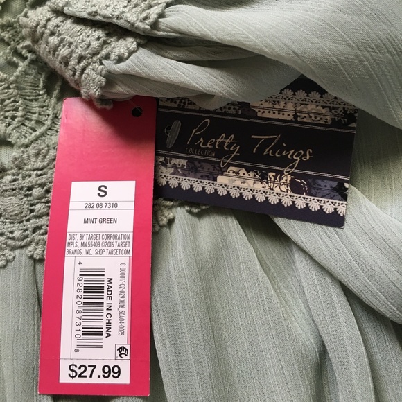 Lacy Mint High Neck Dress - Picture 3 of 6